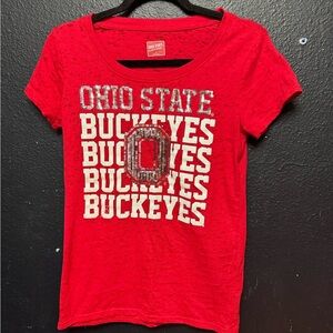 Women’s Ohio State Buckeyes Red Short Sleeve T-Shirt Size Medium